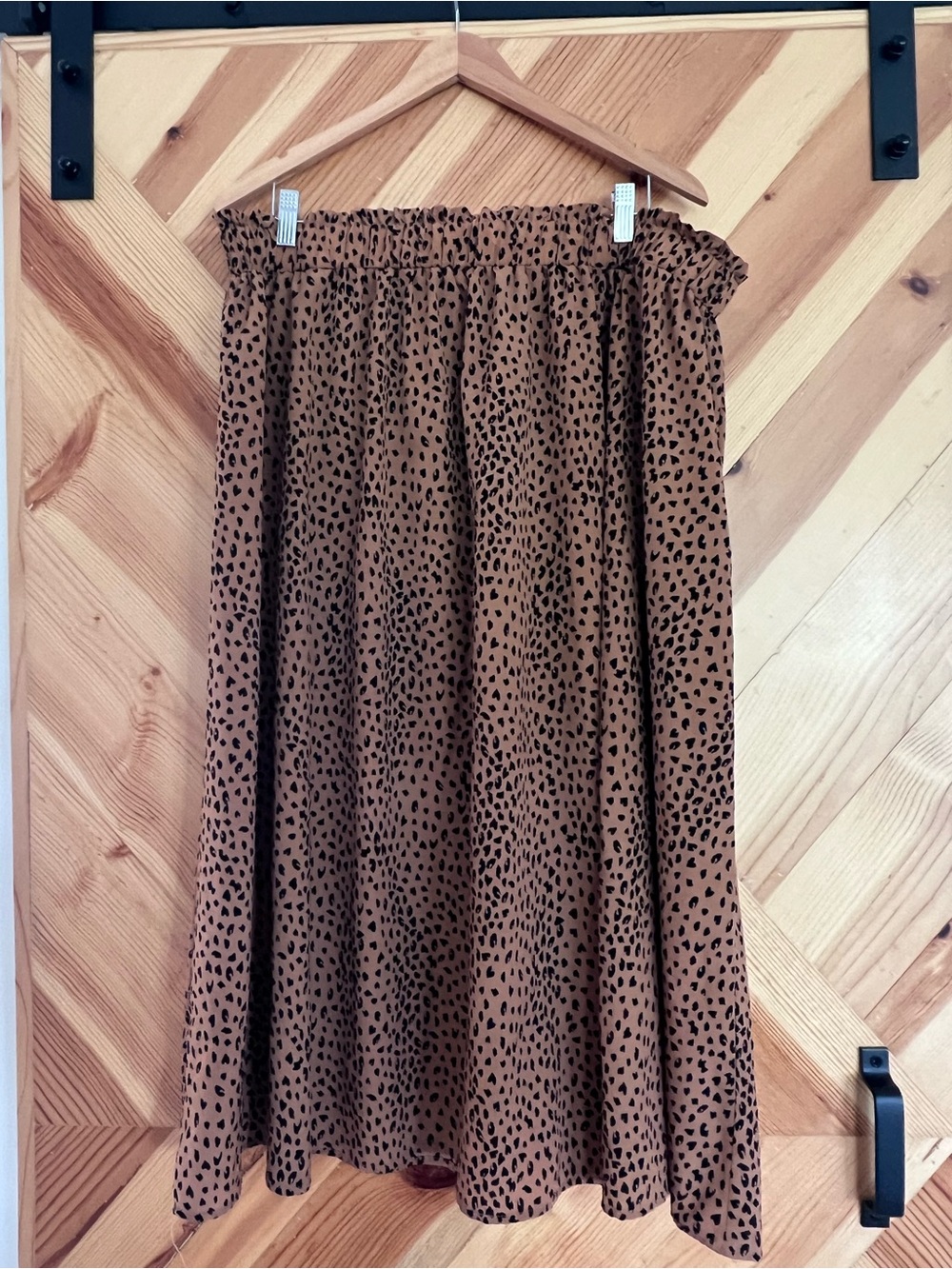 SHEIN Tan Leopard-Print Maxi Skirt